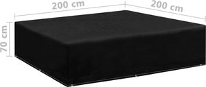 vidaXL Pokrowce na meble ogrodowe, 2 szt., 8 oczek, 200x200x70 cm 4