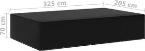 vidaXL Pokrowce na meble ogrodowe, 2 szt., 12 oczek, 325x205x70 cm 6