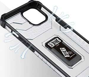 Hurtel Crystal Ring Case pancerne hybrydowe etui pokrowiec + magnetyczny uchwyt iPhone 13 mini czarny 6