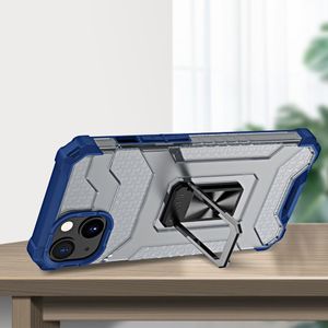 Hurtel Crystal Ring Case pancerne hybrydowe etui pokrowiec + magnetyczny uchwyt iPhone 13 mini niebieski 7