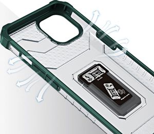 Hurtel Crystal Ring Case pancerne hybrydowe etui pokrowiec + magnetyczny uchwyt iPhone 13 mini zielony 6