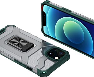 Hurtel Crystal Ring Case pancerne hybrydowe etui pokrowiec + magnetyczny uchwyt iPhone 13 mini zielony 7