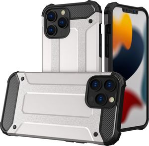 Hurtel Hybrid Armor pancerne hybrydowe etui pokrowiec iPhone 13 Pro srebrny 1