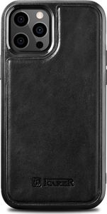 iCarer iCarer Leather Oil Wax etui pokryte naturalną skórą do iPhone 12 Pro Max czarny (ALI1206-BK) 1