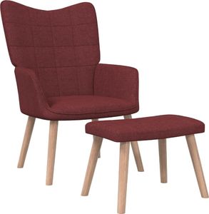 vidaXL vidaXL Fotel z podnóżkiem, 62x68,5x96 cm, winna czerwień, tkanina 1
