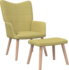 vidaXL vidaXL Fotel z podnóżkiem, 62 x 68,5 x 96 cm, zielony, obity tkaniną 1