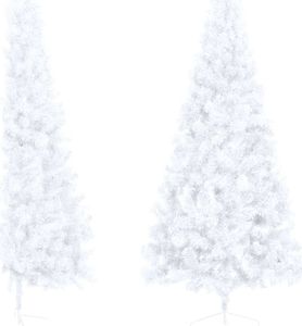 vidaXL Choinka sztuczna narożna na stojaku Biała 3