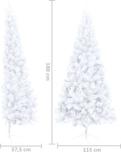 vidaXL Choinka sztuczna narożna na stojaku Biała 8