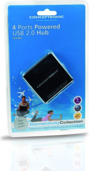 HUB USB Conceptronic 4 porty USB Czarny (C4PUSB2) 2
