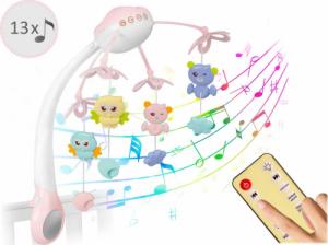 Ricokids Karuzela do łóżeczka z projektorem RK-813 różowa 4