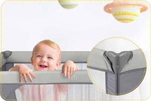 Ricokids Łóżeczko turystyczne 125 x 65 x 78 cm RK-240 jasno szare 5