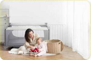 Ricokids Łóżeczko turystyczne 125 x 65 x 78 cm RK-240 jasno szare 6