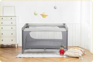 Ricokids Łóżeczko turystyczne 125 x 65 x 78 cm RK-240 jasno szare 7