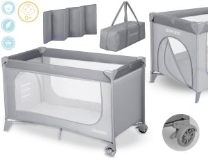 Ricokids Łóżeczko turystyczne + materac + torba 125 x 65 x 78 cm RK-240 szare 2