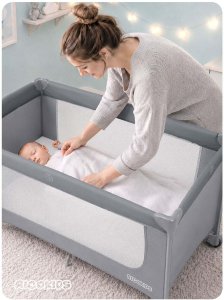 Ricokids Łóżeczko turystyczne + materac + torba 125 x 65 x 78 cm RK-240 szare 6