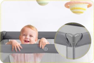 Ricokids Łóżeczko turystyczne + materac + torba125 x 65 x 78 cm RK-240 szare 6