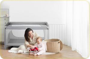 Ricokids Łóżeczko turystyczne + materac + torba125 x 65 x 78 cm RK-240 szare 7