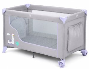 Ricokids Łóżeczko turystyczne + materac + torba 125 x 65 x 78 cm RK-240 szaro-lawendowe 3