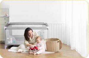 Ricokids Łóżeczko turystyczne 125 x 65 x 78 cm RK-240 szaro-lawendowe 7