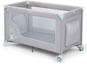 Ricokids Łóżeczko turystyczne + materac + torba 125 x 65 x 78 cm RK-240 szaro-miętowe 11
