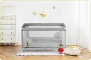 Ricokids Łóżeczko turystyczne 125 x 65 x 78 cm szaro-miętowe (RK-240) 7