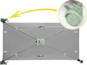 Ricokids Łóżeczko turystyczne 125 x 65 x 78 cm szaro-miętowe (RK-240) 9