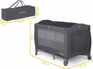 Ricokids Łóżeczko turystyczne 125 x 65 x 78 cm RK-242 antracyt 15