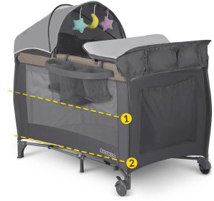 Ricokids Łóżeczko turystyczne + materac + torba 125 x 65 x 78 cm RK-242 antracyt 10