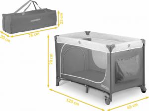 Ricokids Łóżeczko turystyczne 125x65x78cm RK-241 szare 17