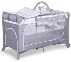 Ricokids Łóżeczko turystyczne + materac + torba 125x65x78cm RK-241 szare 2