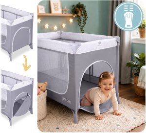 Ricokids Łóżeczko turystyczne + materac + torba 125x65x78cm RK-241 szare 8