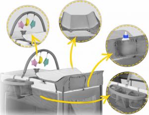 Ricokids Łóżeczko turystyczne 125x65x78cm RK-241 szare 4