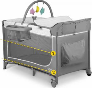 Ricokids Łóżeczko turystyczne 125x65x78cm RK-241 szare 5