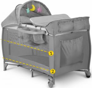 Ricokids Łóżeczko turystyczne 125x65x78cm RK-242 szare 13