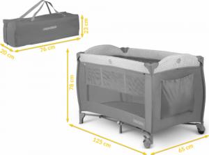 Ricokids Łóżeczko turystyczne 125x65x78cm RK-242 szare 15