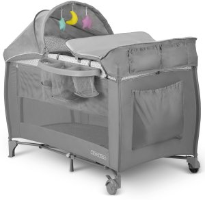 Ricokids Łóżeczko turystyczne + materac + torba 125x65x78cm RK-242 szare 4