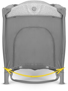 Ricokids Łóżeczko turystyczne + materac + torba 125x65x78cm RK-242 szare 5