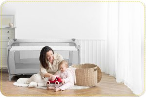 Ricokids Łóżeczko turystyczne + materac + torba 125x65x78cm RK-242 szare 7