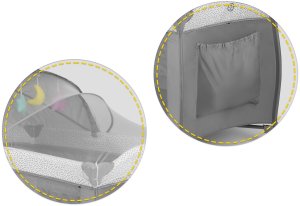 Ricokids Łóżeczko turystyczne + materac + torba 125x65x78cm RK-242 szare 9