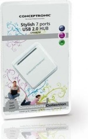 HUB USB Conceptronic 7x USB-A 2.0 (C7USB2W) 3