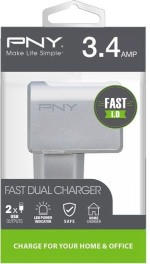 Ładowarka PNY Fast Dual 2x USB-A 3.4 A (P-AC-2UF-SEU01-RB) 3