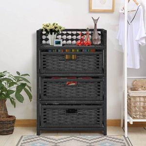 Costway Regał łazienkowi z koszami i 4 półkami 7