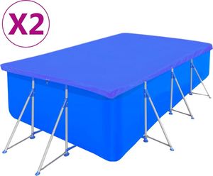 vidaXL Plandeki na basen, 2 szt., PE, prostokątne, 90 g/m, 400x207 cm 1