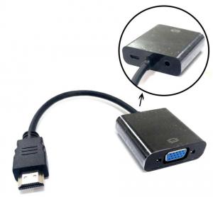 Adapter AV MicroConnect HDMI - D-Sub (VGA) + Jack 3.5mm czarny (HDMVGA2B) 1