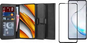 Braders Etui Wallet 2 + Szkło Pełne Full Glue do Xiaomi Poco F3 1