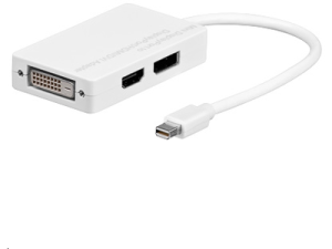Adapter AV MicroConnect DisplayPort mini - HDMI - DisplayPort - DVI-D 0.2m biały (MDPDVIHDMI) 1