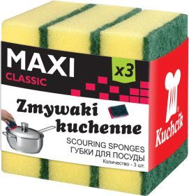 Kuchcik Zmywak kuchenny gąbka myjka MAXI CLASSIC 3 szt 1