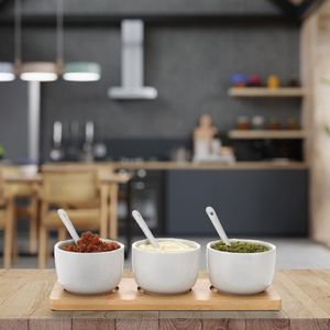 Excellent Houseware Miseczki na dipy do serwowania sosów z łyżeczkami 2