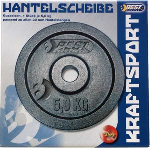Best Sporting Obciążenie Żeliwne Czarne 5 kg Fi 30mm 2