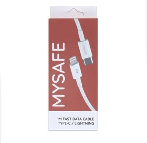 Kabel USB Mysafe USB-C - Lightning 1 m Biały (5904208500810) 1